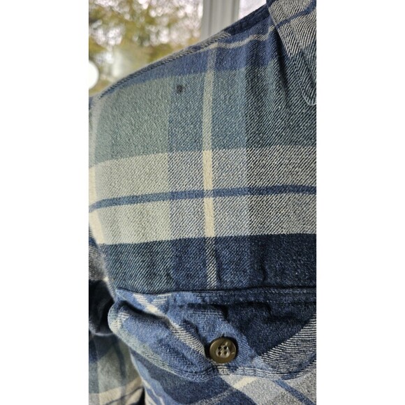 Pendleton Burnside Blue Plaid Flannel Button Front Shirt Men's SZ M FLAW - Picture 5 of 14
